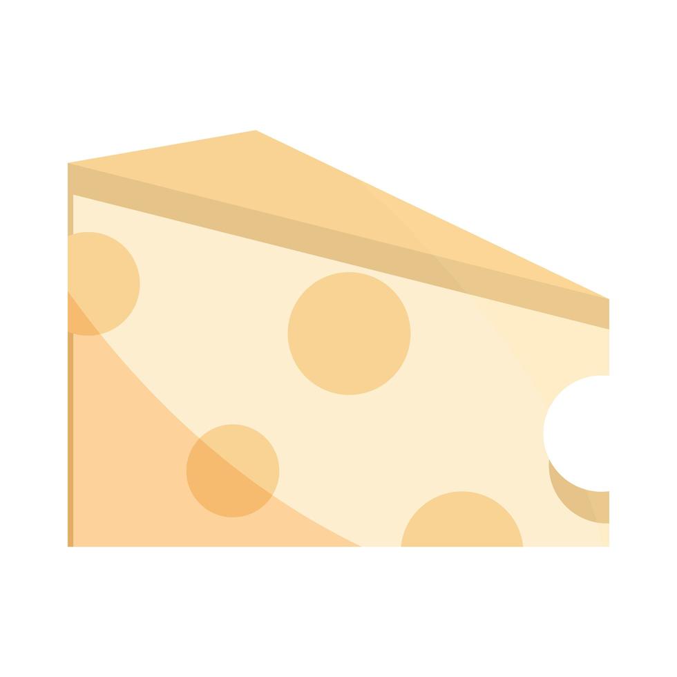 slice cheese food menu in cartoon flat icon vector