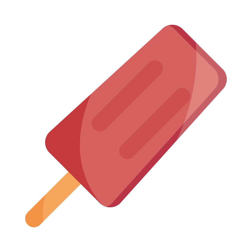 ice cream in stick food in cartoon flat icon vector