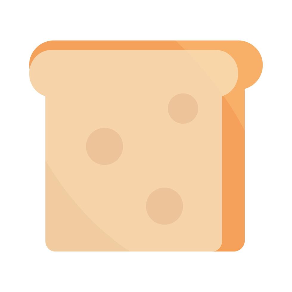 slice bread food menu in cartoon flat icon vector