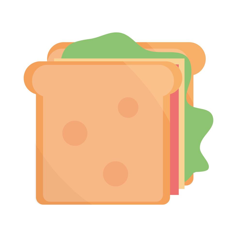 sandwich fast food menu in cartoon flat icon vector
