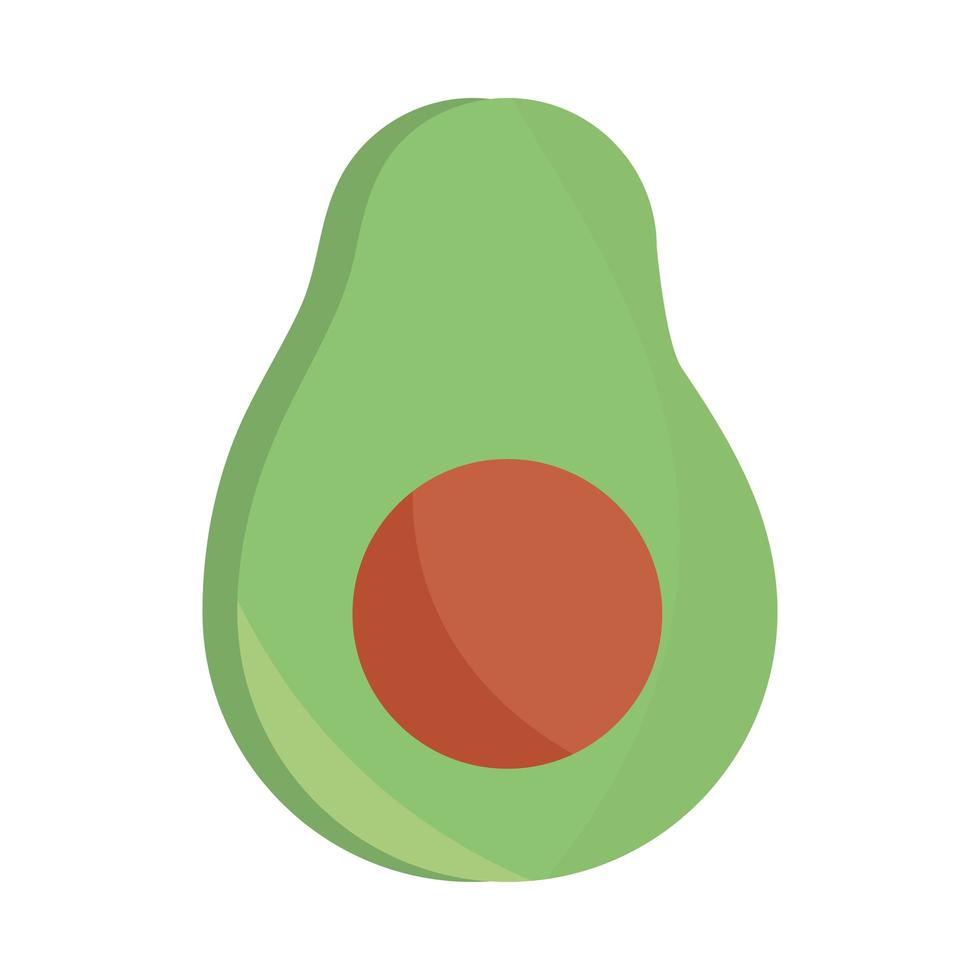 Rebanada el menú de comida de aguacate en icono plano de dibujos animados vector