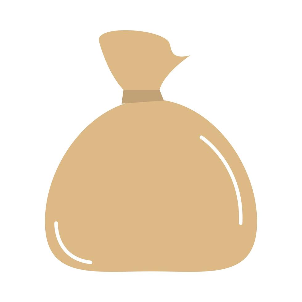 tied cloth bag cartoon flat icon vector