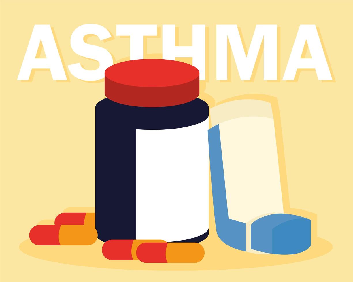 asthma inhaler medicine vector