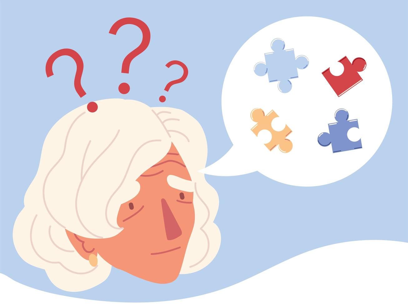 elderly woman with alzheimer vector