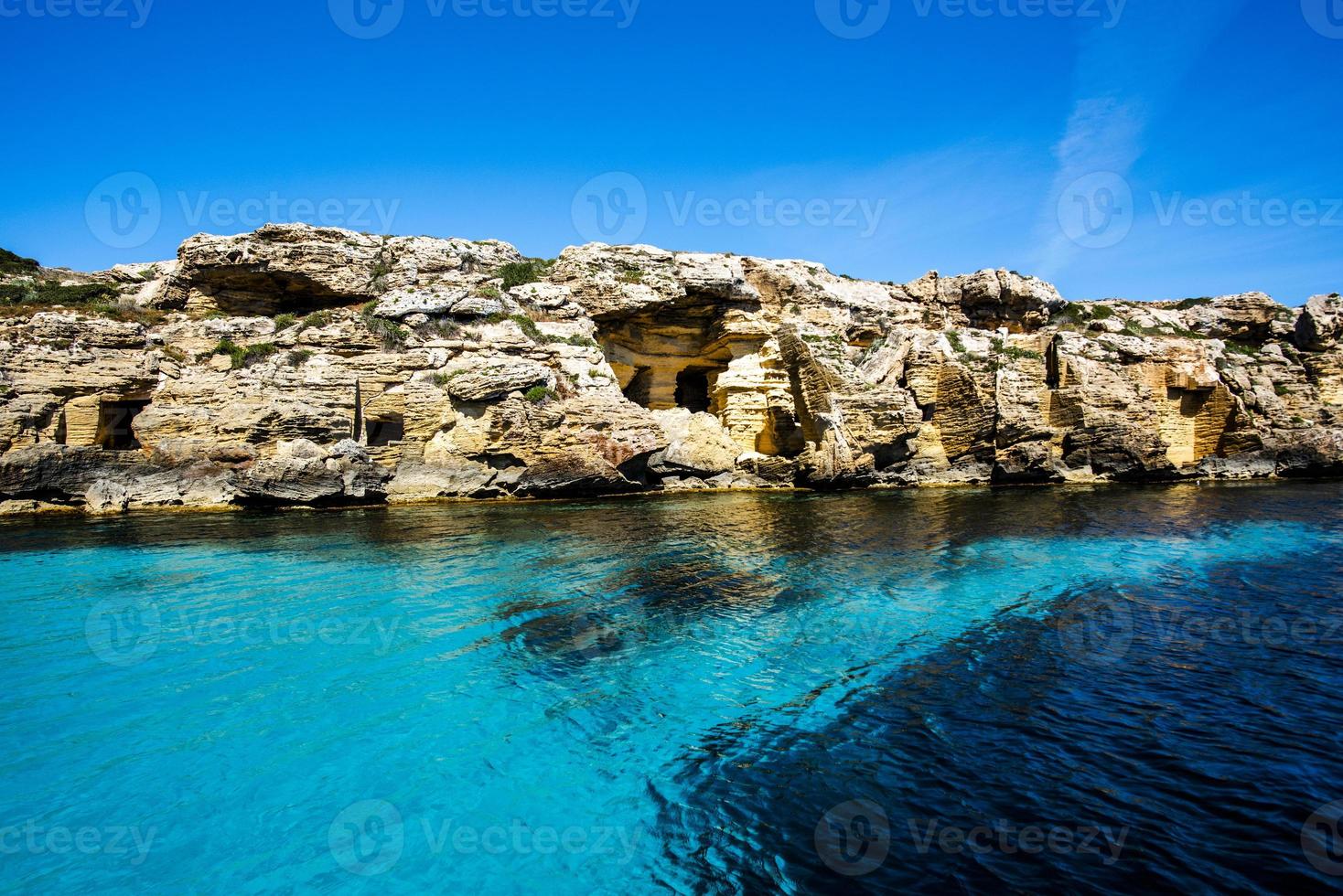 Crystal clear blue sea photo