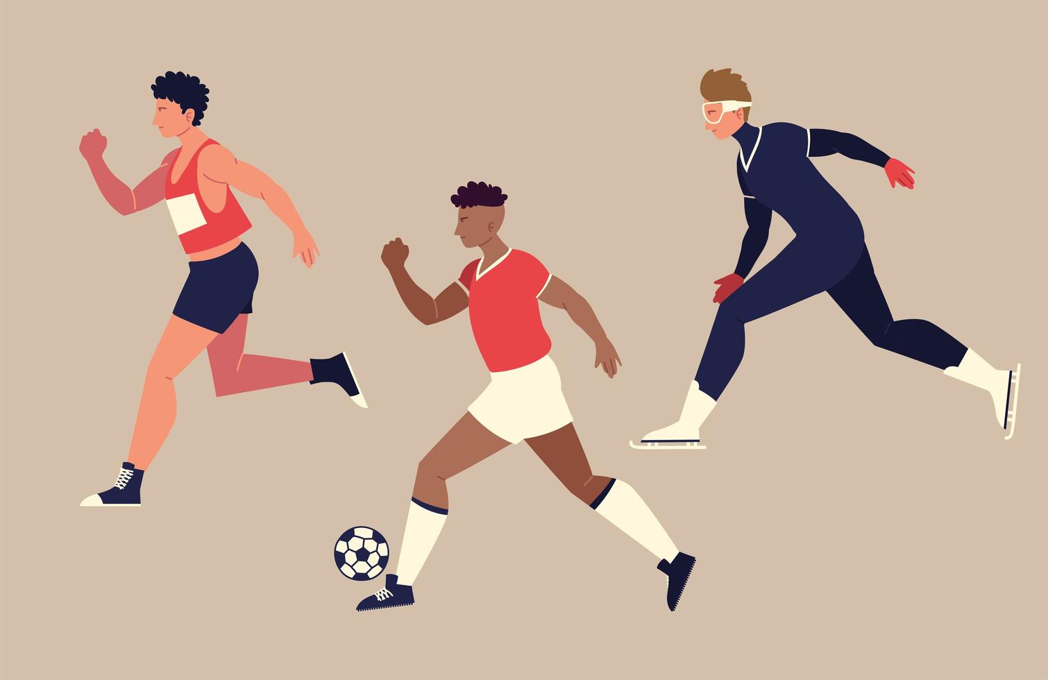 men playing different sports vector