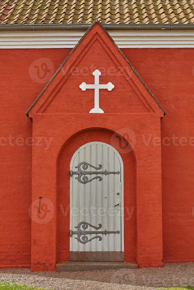 View of Svaneke Church on Island of Bornholm in Denmark photo