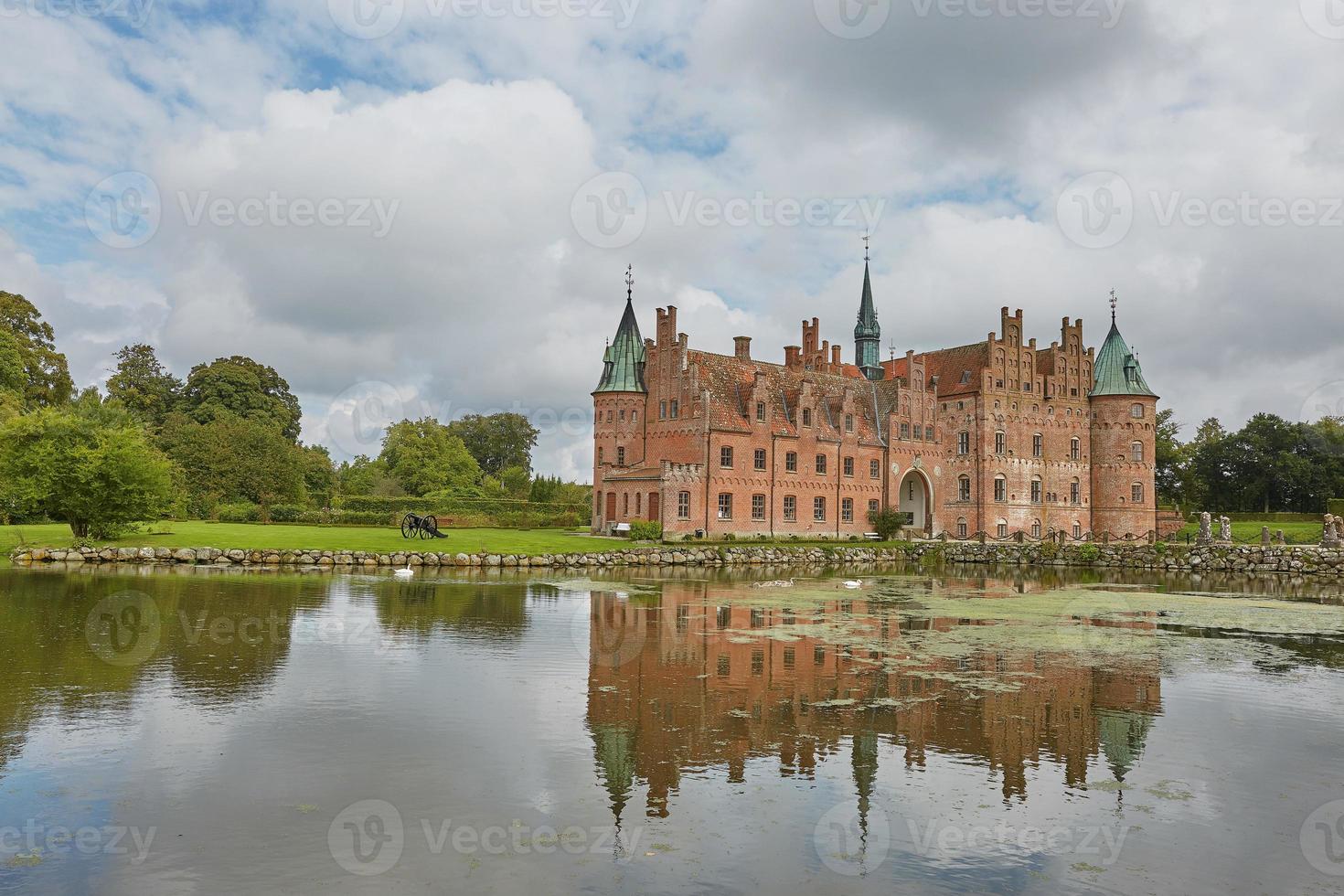 Egeskov Castle located in the south of the island of Funen in Denmark photo