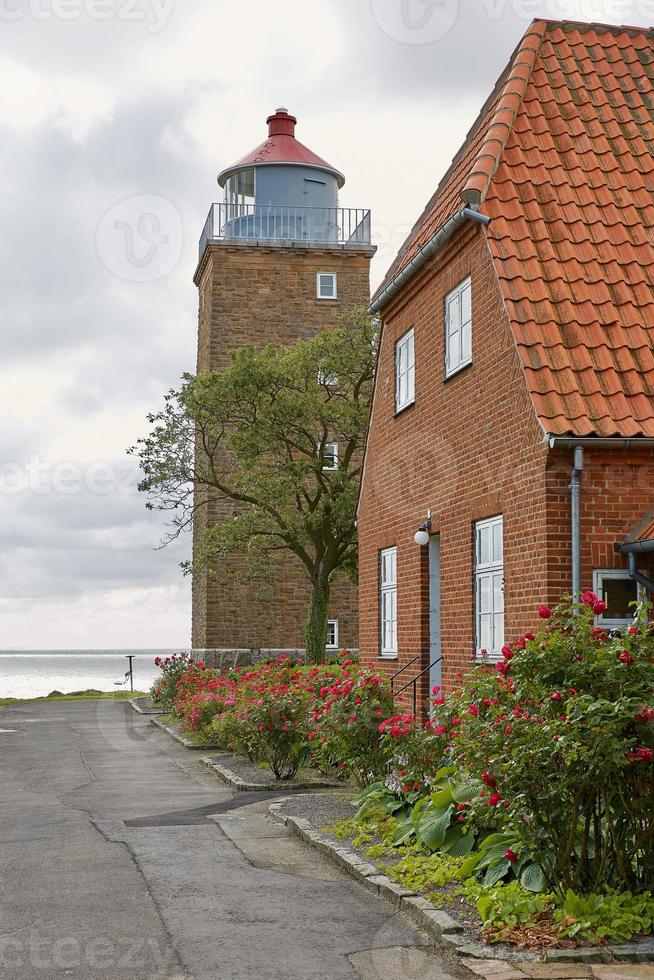 Lighthouse tower in Svaneke on the island Bornholm, Denmark photo
