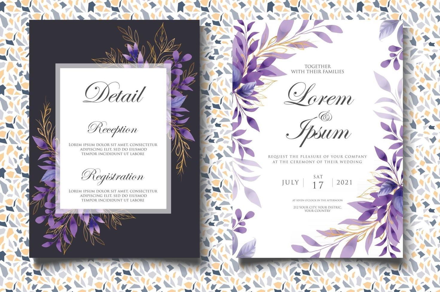 Invitation Card Set with Beautiful Roses vector