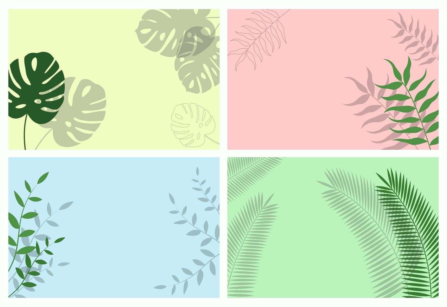 Leaf backgrounds set. Shadows of leaves. Vector illustration