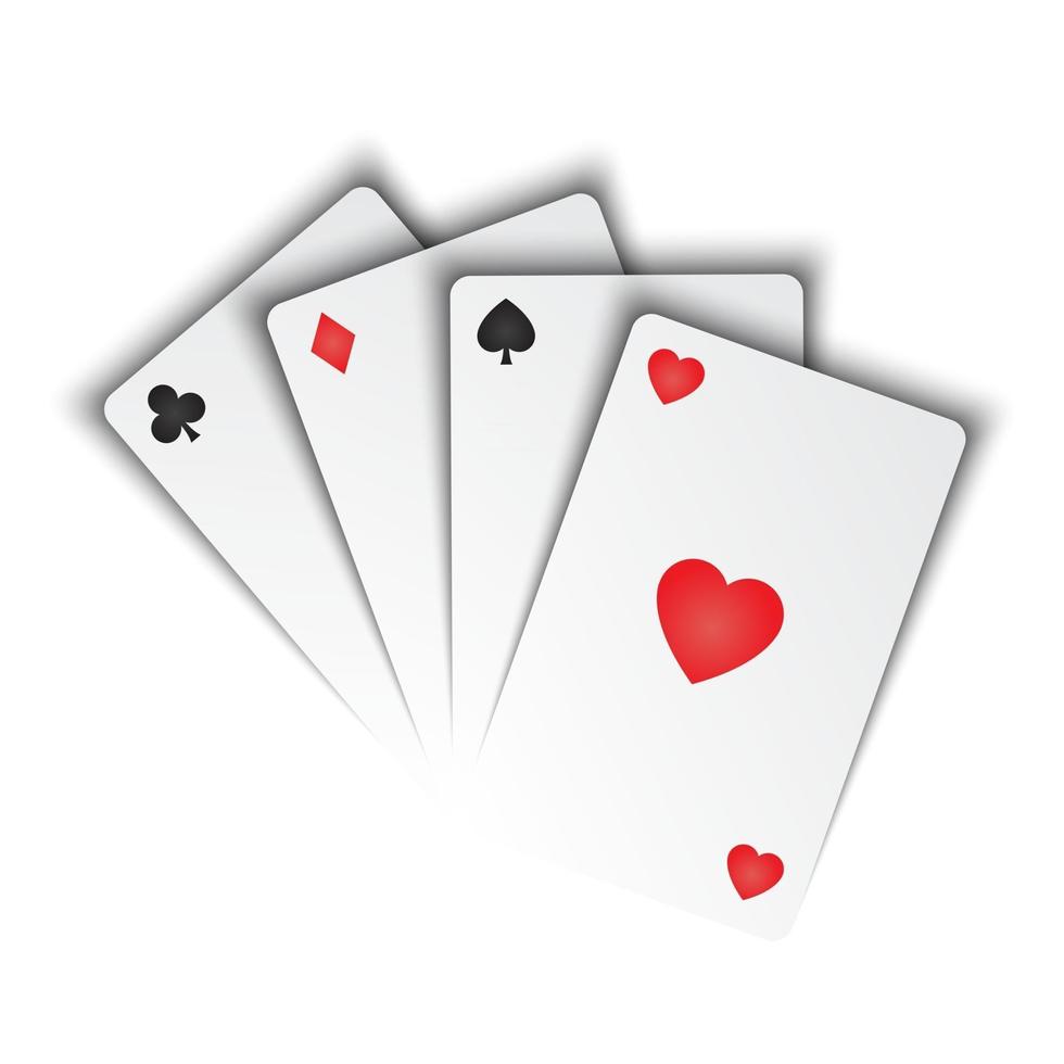 Simple vector playing cards isolated on white background