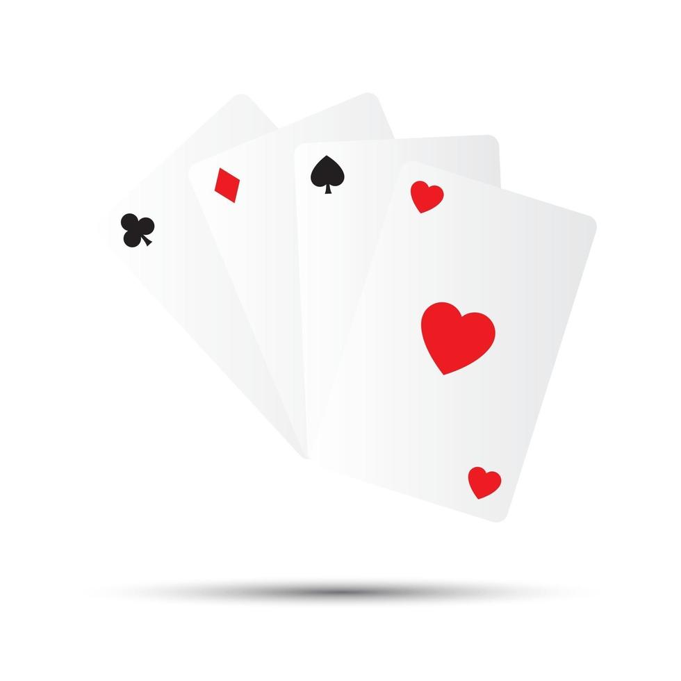 vector simple jugando a las cartas aisladas sobre fondo blanco