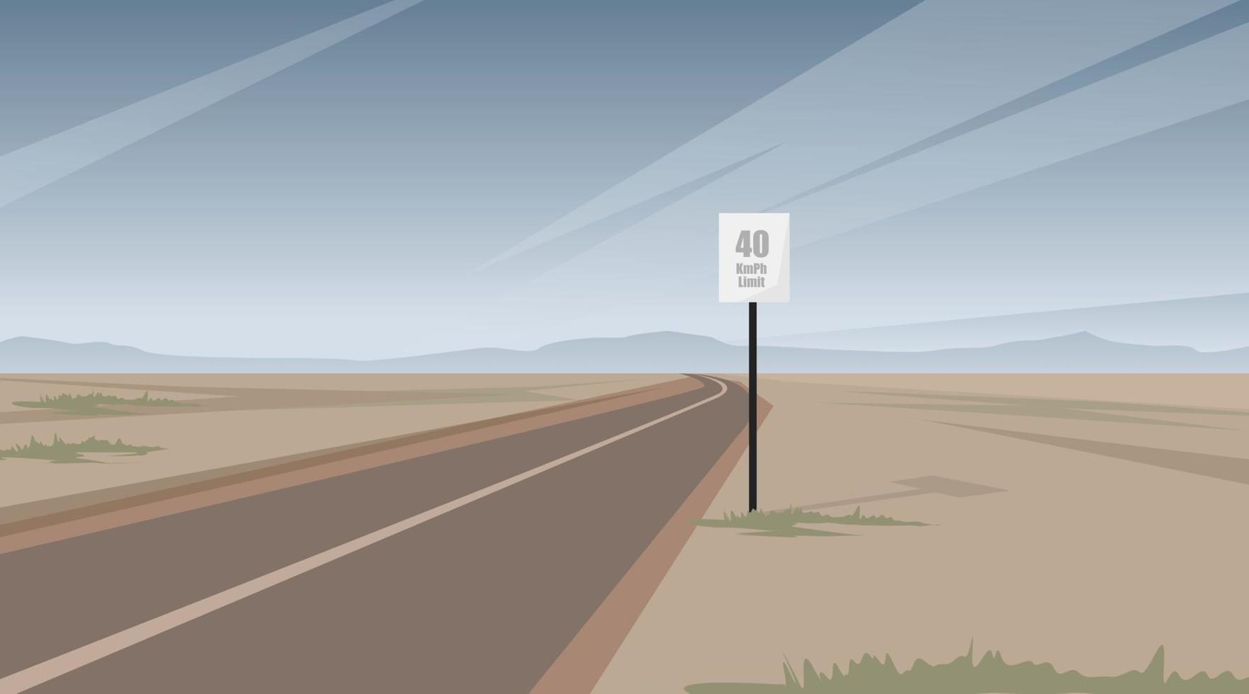 Road Side Landscape Vector illustration