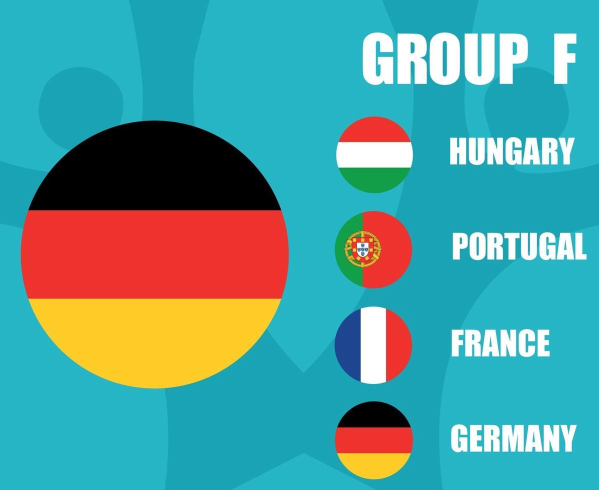 equipos de fútbol europeo 2020 grupo f bandera de alemania final de fútbol europeo vector
