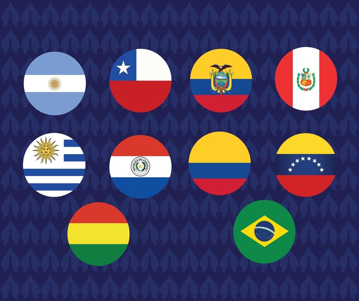 America Latine 2020.America Latine Soccer. Flags Countries vector