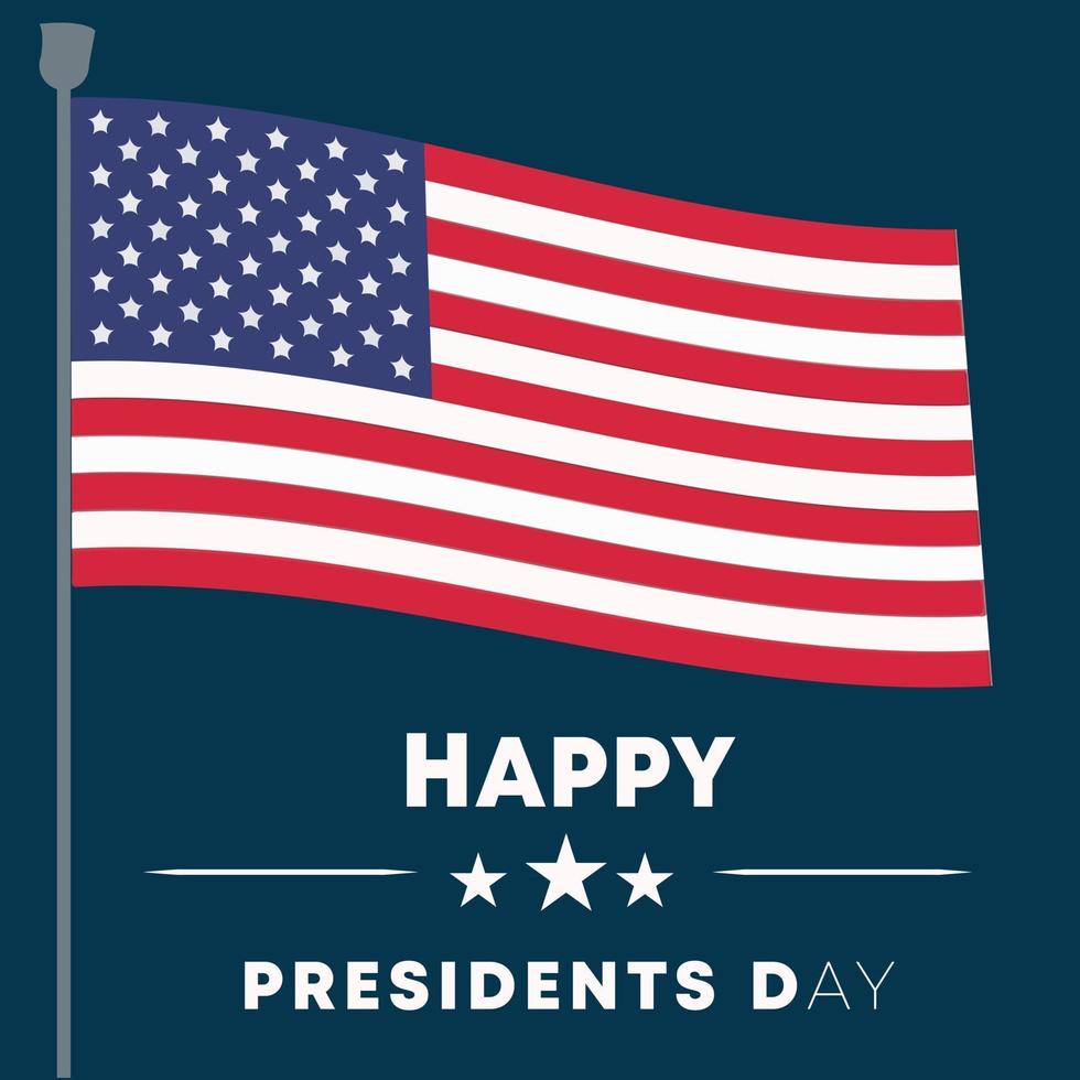 Día de los caídos en el poste de la bandera de los Estados Unidos de América - feliz día de los presidentes cartel banner fondo ilustración vectorial vector