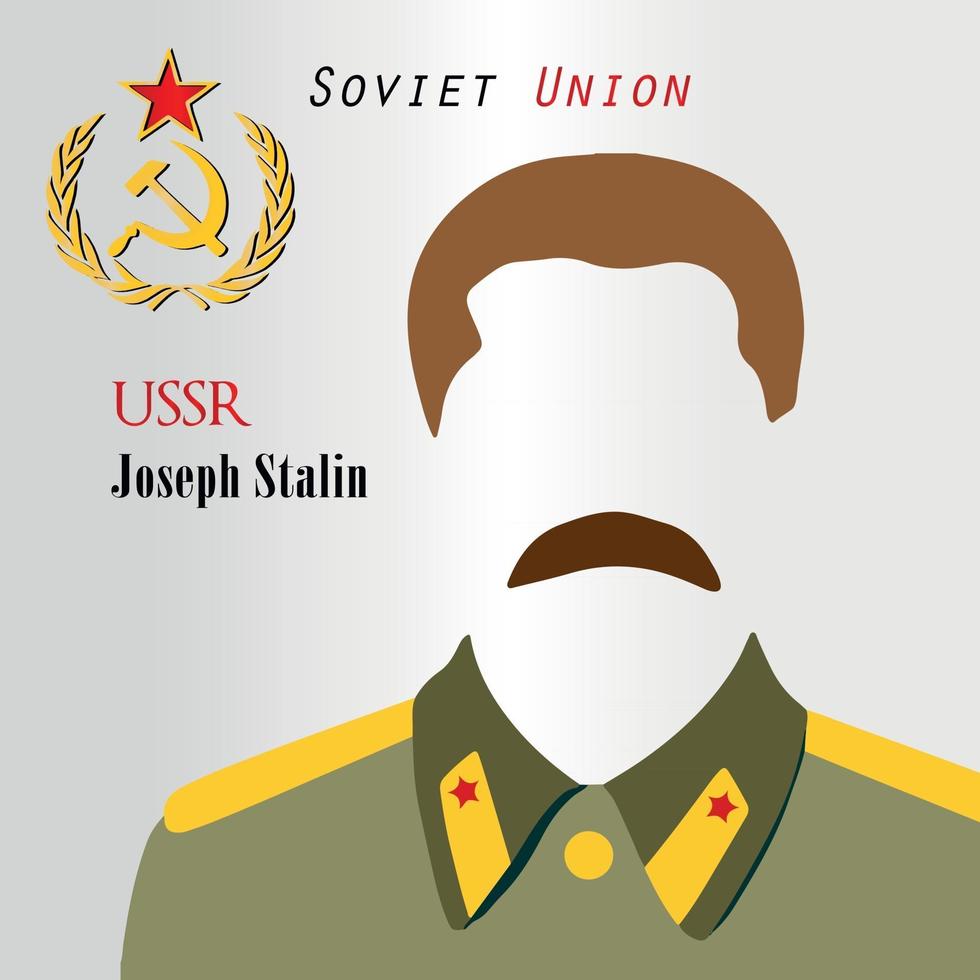 líder de la urss en la historia de la segunda guerra mundial joseph stalin propaganda comunista unión soviética ejército rojo rusia historia educación.eps vector