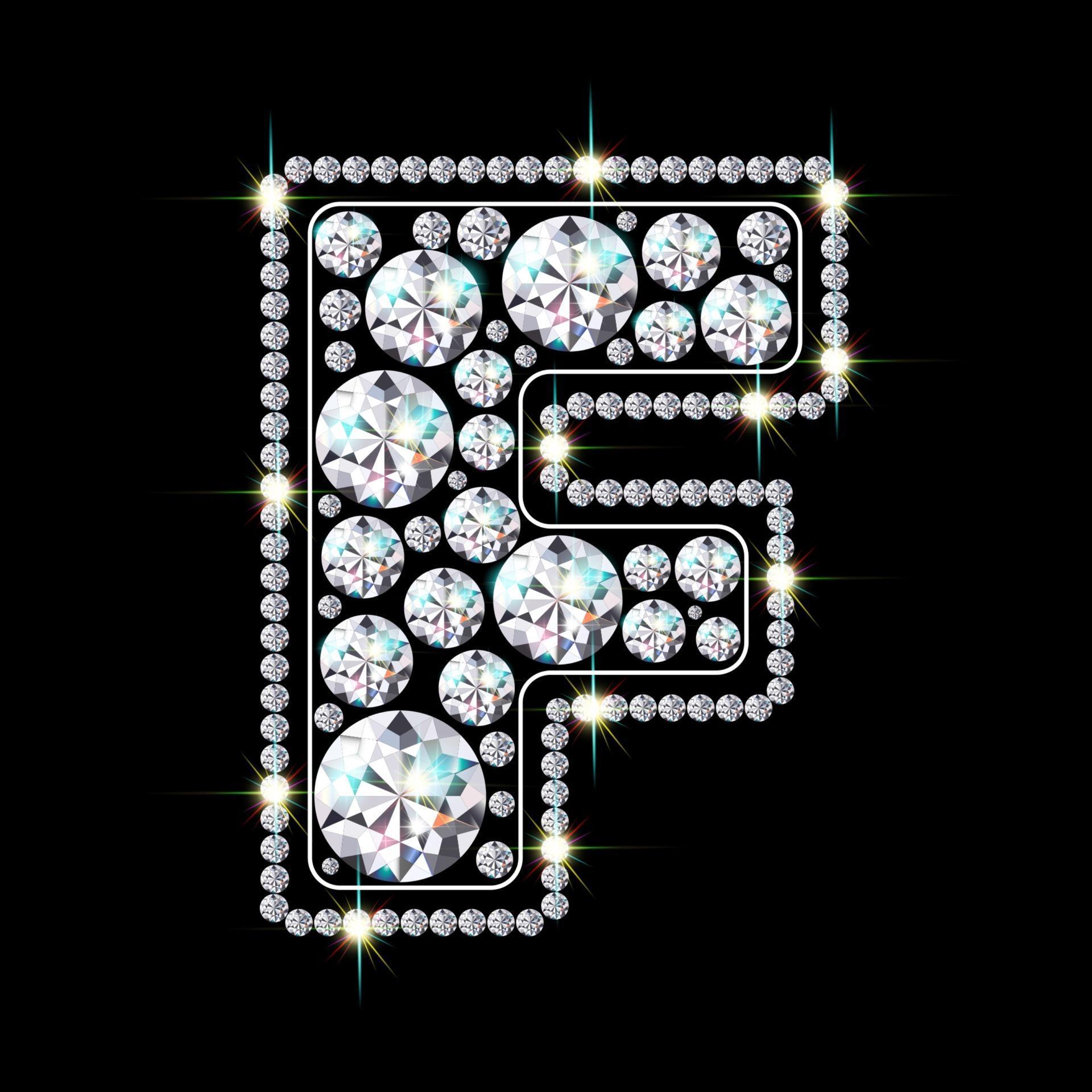 Alphabet Letter F Made From Bright Sparkling Diamonds Jewelry Font 3d Realistic Style Vector Illustration 2623472 Vector Art At Vecteezy
