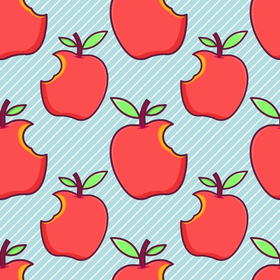 bitten apple seamless pattern illustration vector