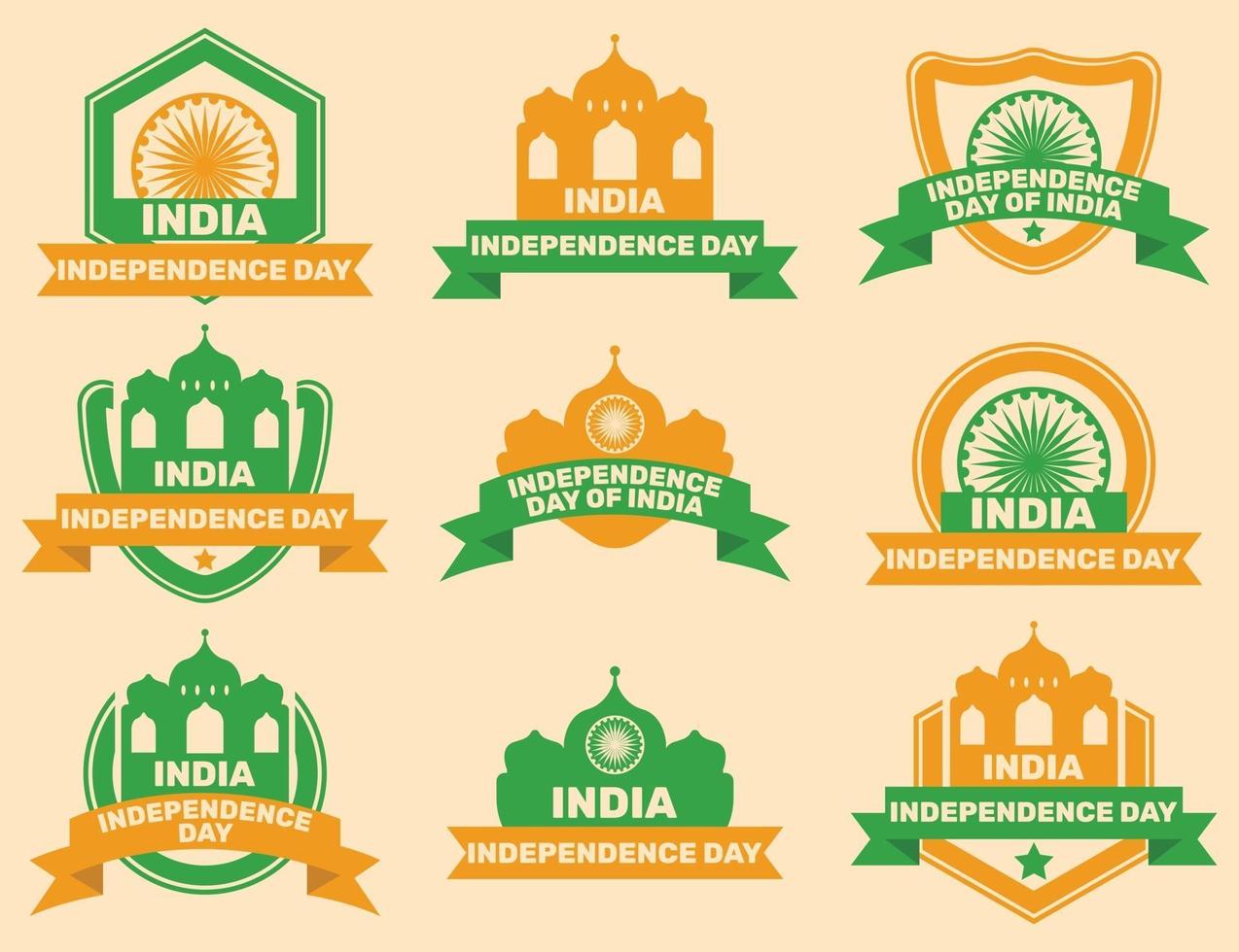 India Independence Day Badge Collections vector