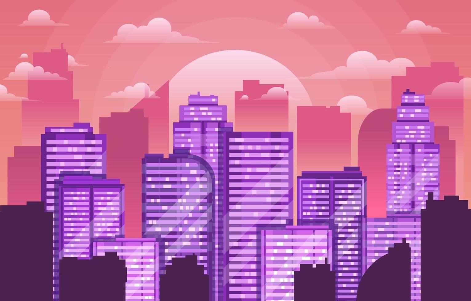 fondo de paisaje urbano de rascacielos vector