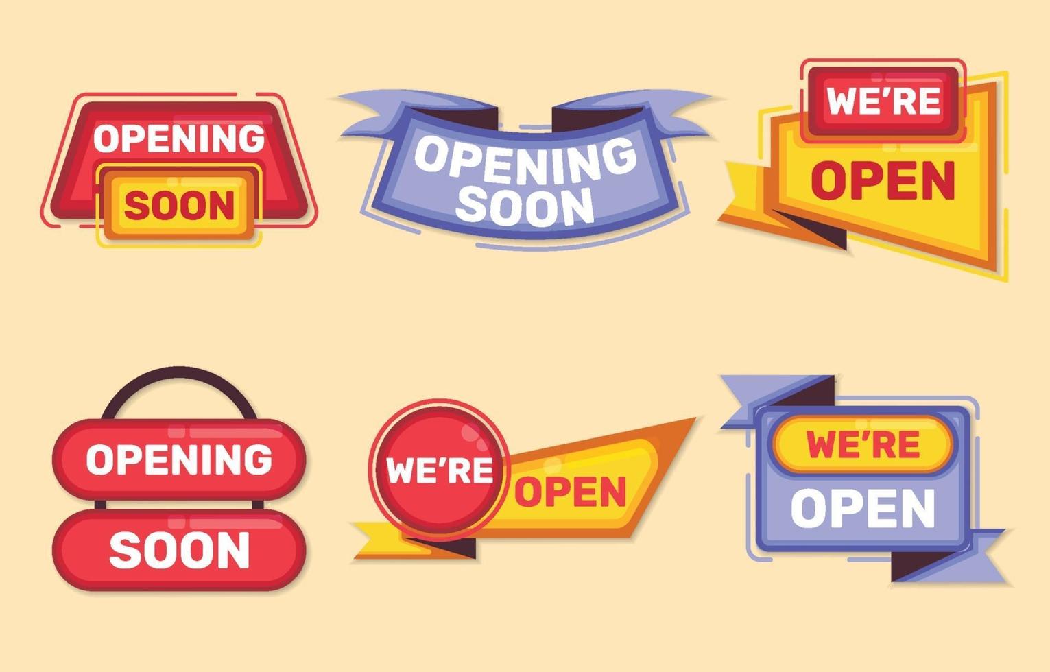 Opening Business Badge Collections vector