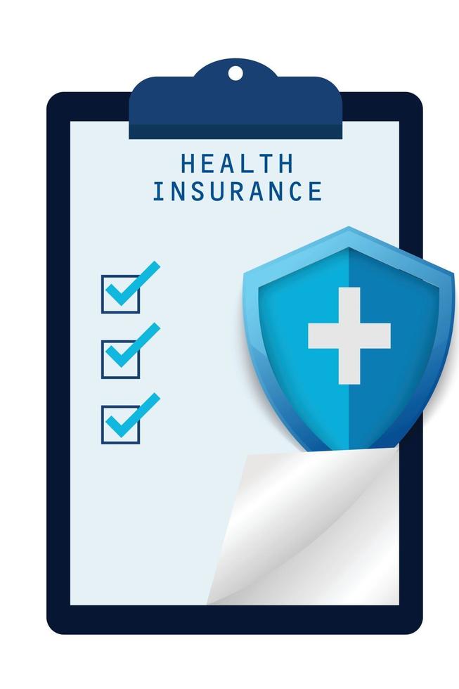 Health care insurance clipboard design and medical protection and