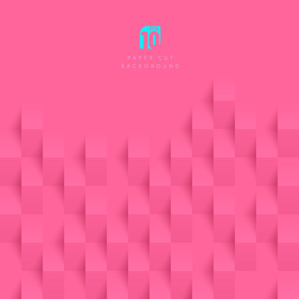 Fondo de patrón de diseño de corte de papel de color rosa claro abstracto con espacio de copia. que puede utilizar para el diseño de portadas, obras de arte, anuncios, carteles, presentaciones. diseño pastel simple y minimalista. ilustración vectorial vector