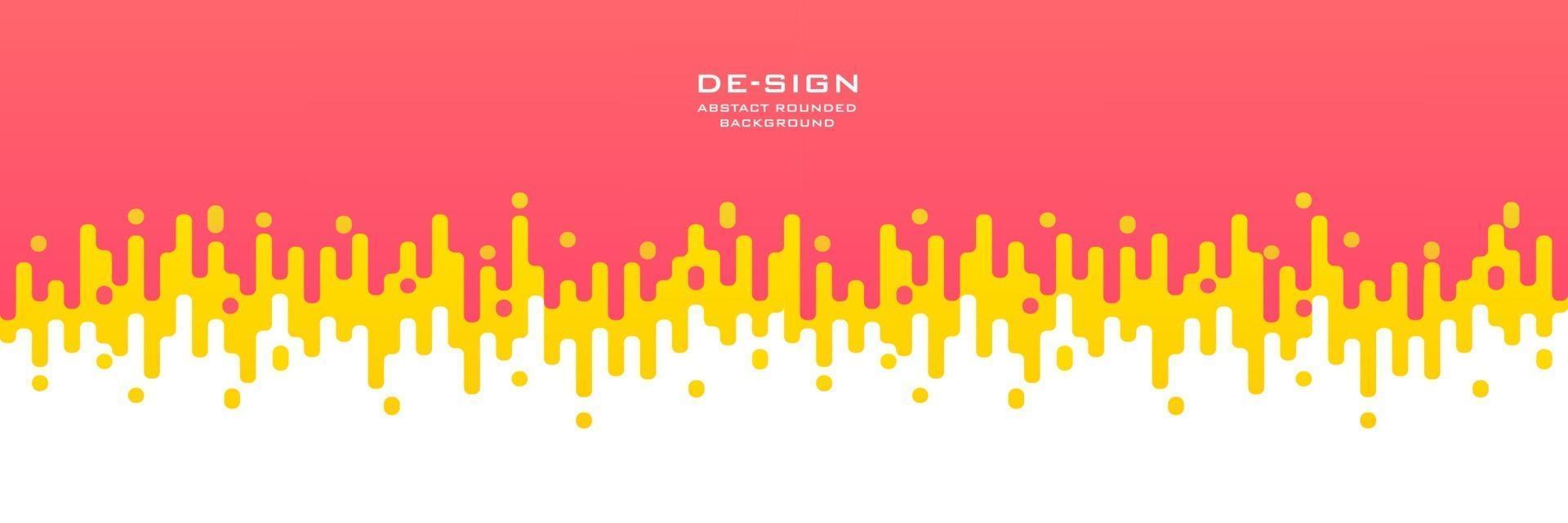 Abstract yellow and pink rounded lines transition on white background. Wide screen design. Vector illustration