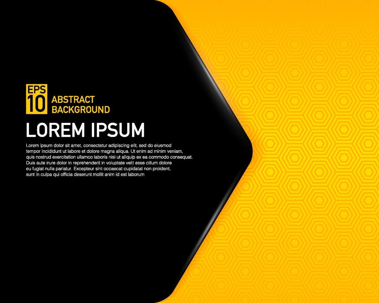 Modern template layout cover design presentation, brochure, poster, banner, leaflet, annual report on black and yellow hexagon pattern background. Vector illustration