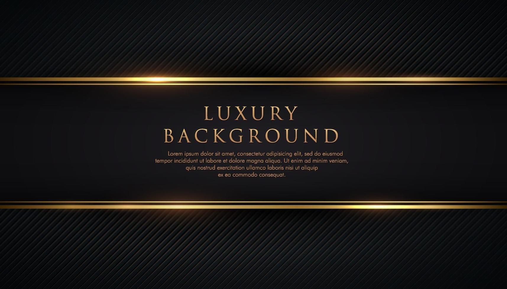 Luxury black stripe with gold border on the dark diagonal line texture background. VIP invitation banner. Premium and elegant. Vector illustration.