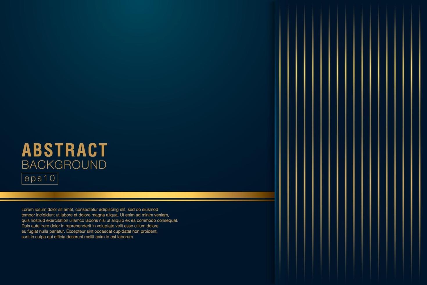 Abstract vertical stripes golden lines on dark navy blue background. Luxury and elegant style. You can use for cover brochure template, poster, banner web, flyer, print ad, etc. Vector illustration