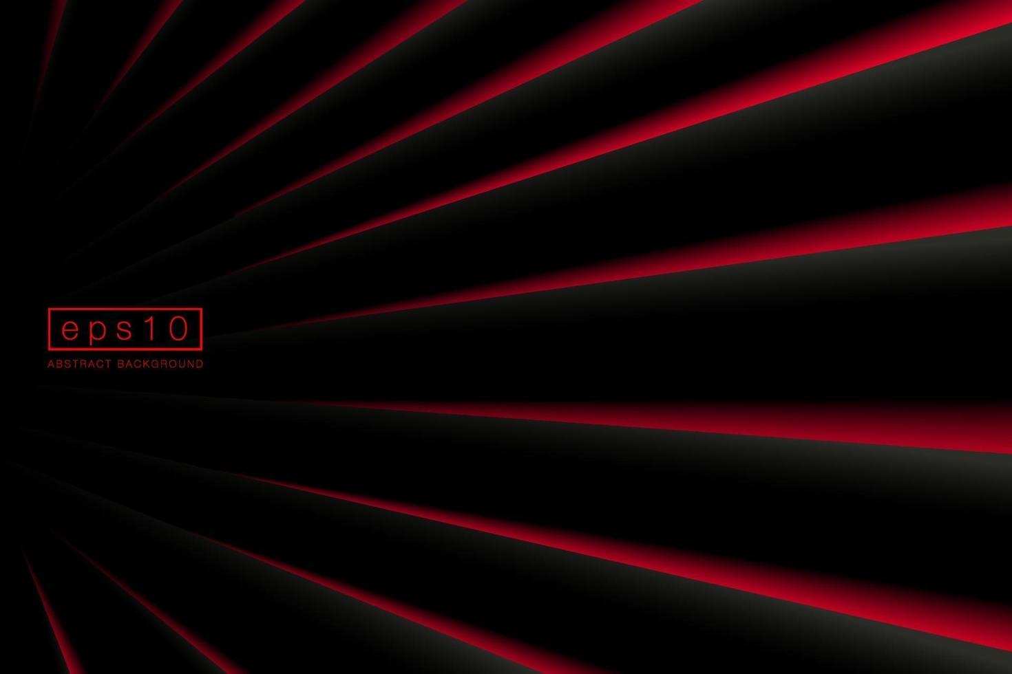 Abstract striped diagonal lines pattern on black background with red shapes perspective. Vector illustration