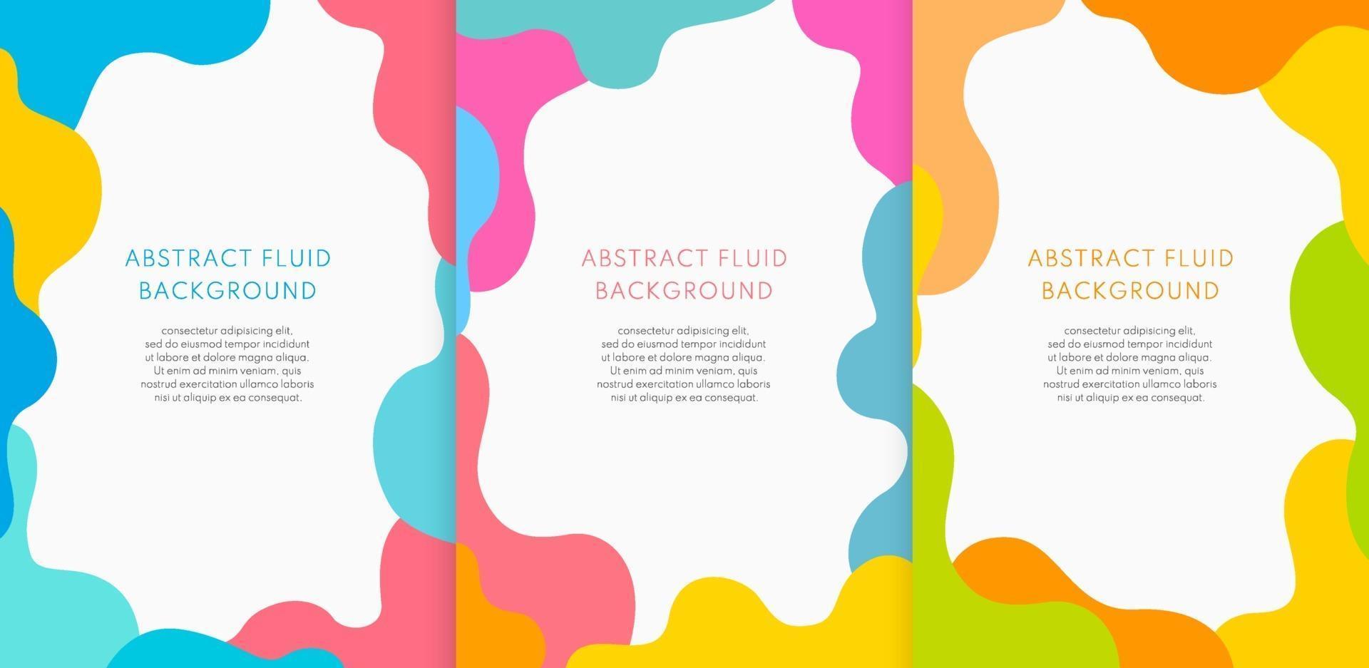 Modern trendy color collection design. Set of template abstract fluid shape and fun colors pattern background texture.  Vector illustration