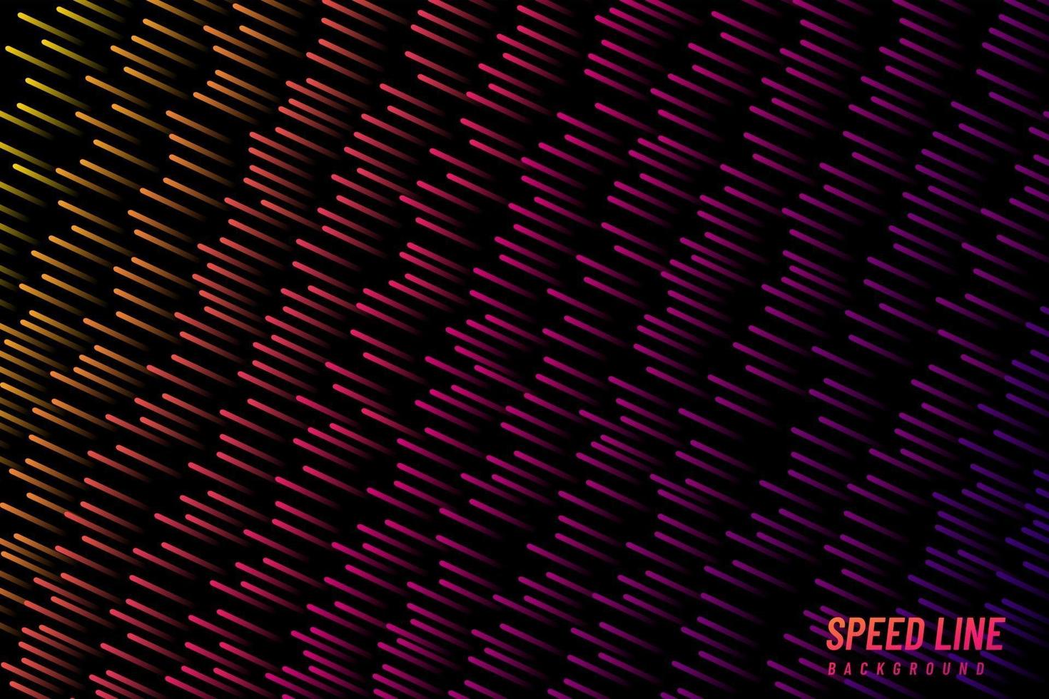 Abstract yellow orange red blue speed line pattern design on black background. You can use for ad, poster, artwork. Vector illustration