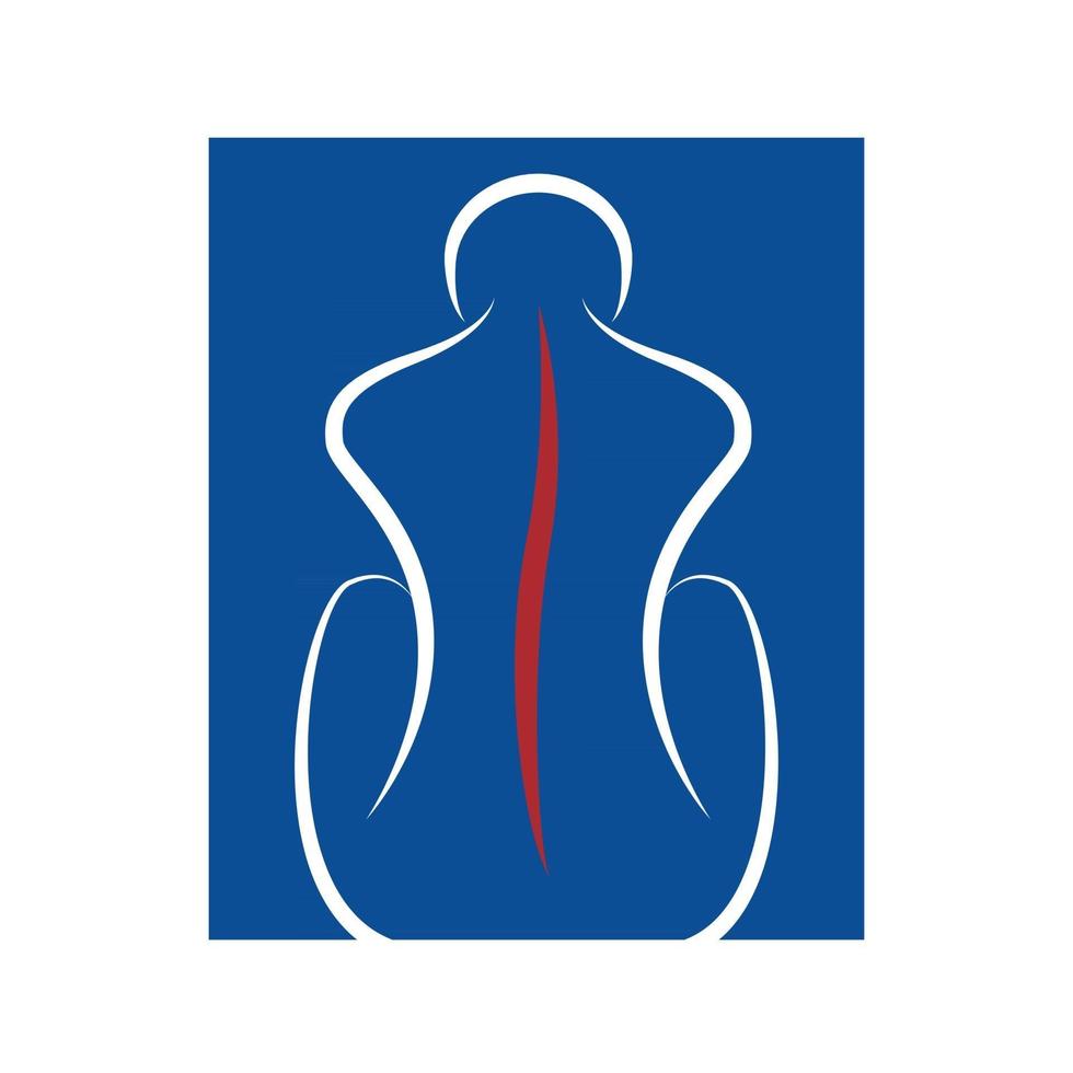símbolo de la columna vertebral humana quiropráctica vector
