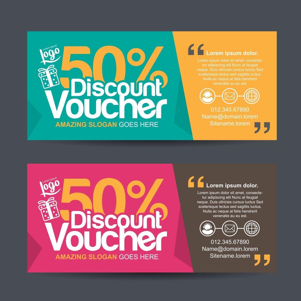 Gift Voucher discount template vector