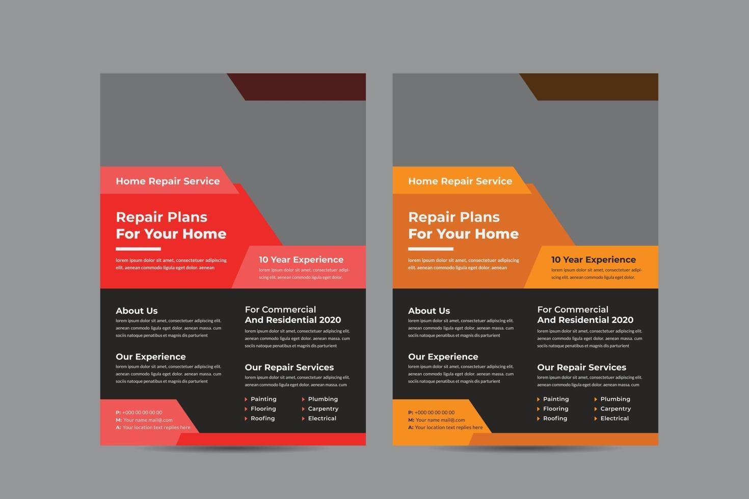 House Repair Flyer Template vector