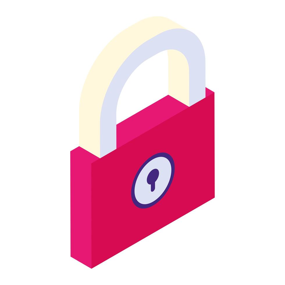 padlock security isometric vector