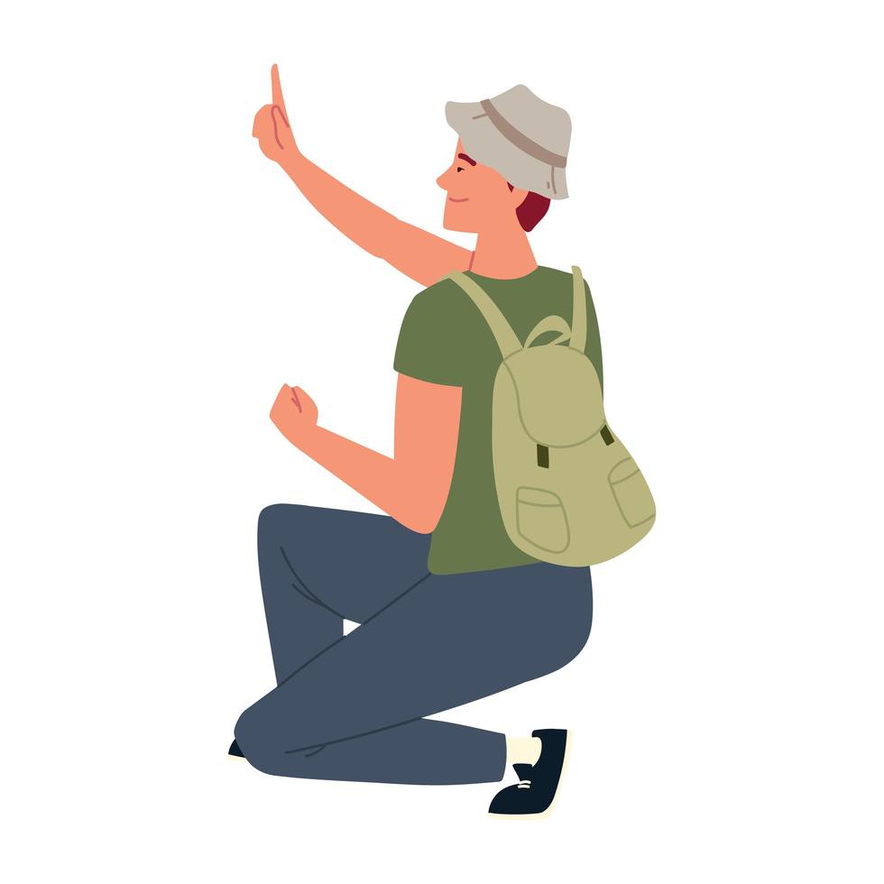 boy with rucksack vector