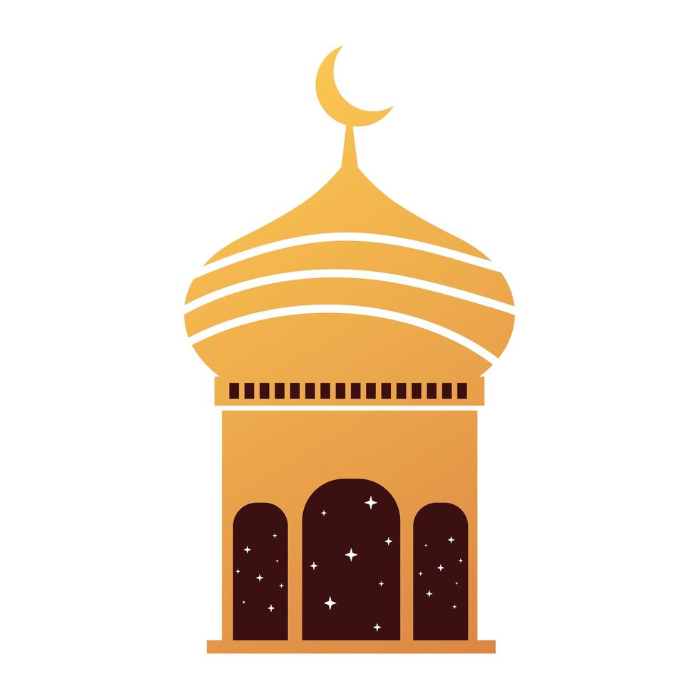 arabic mosque construction icon vector