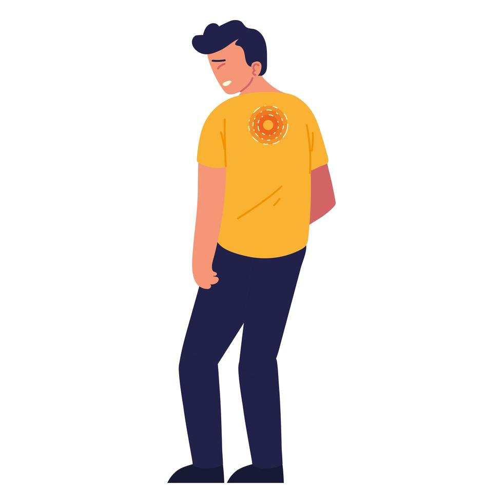 man back pain vector