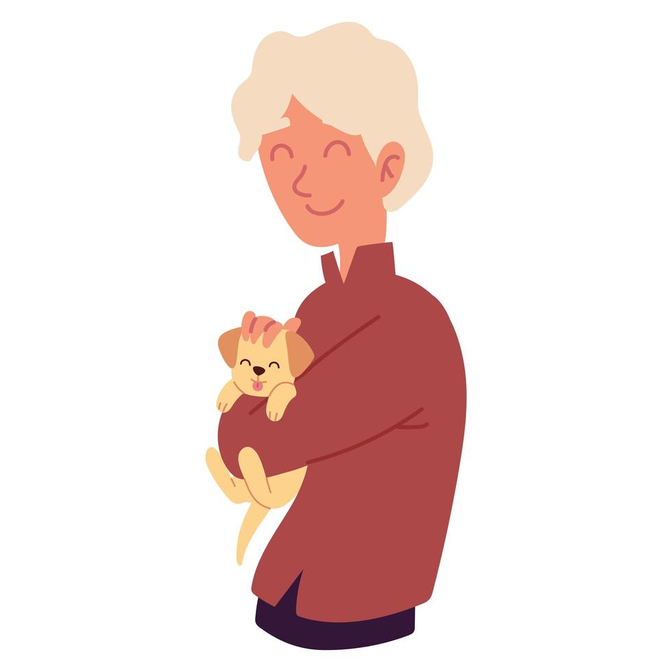 guy with cat vector
