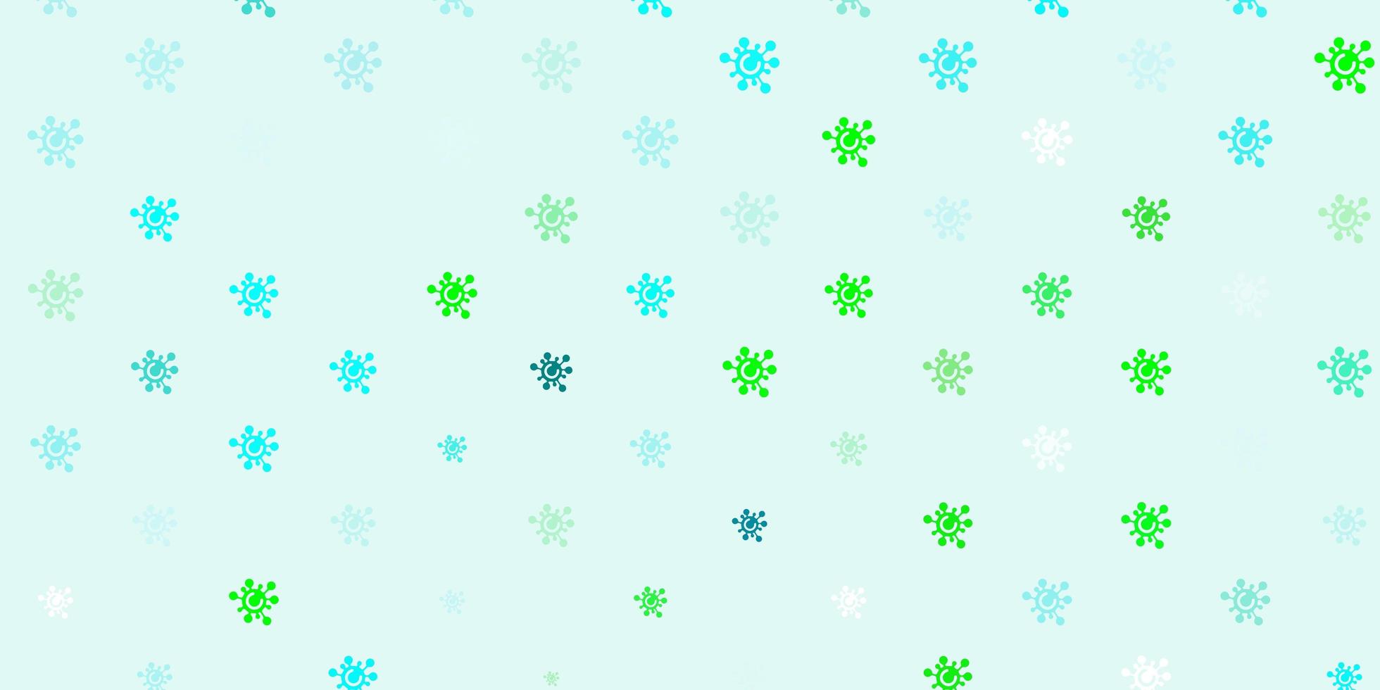 Light Blue Green vector background with covid19 symbols