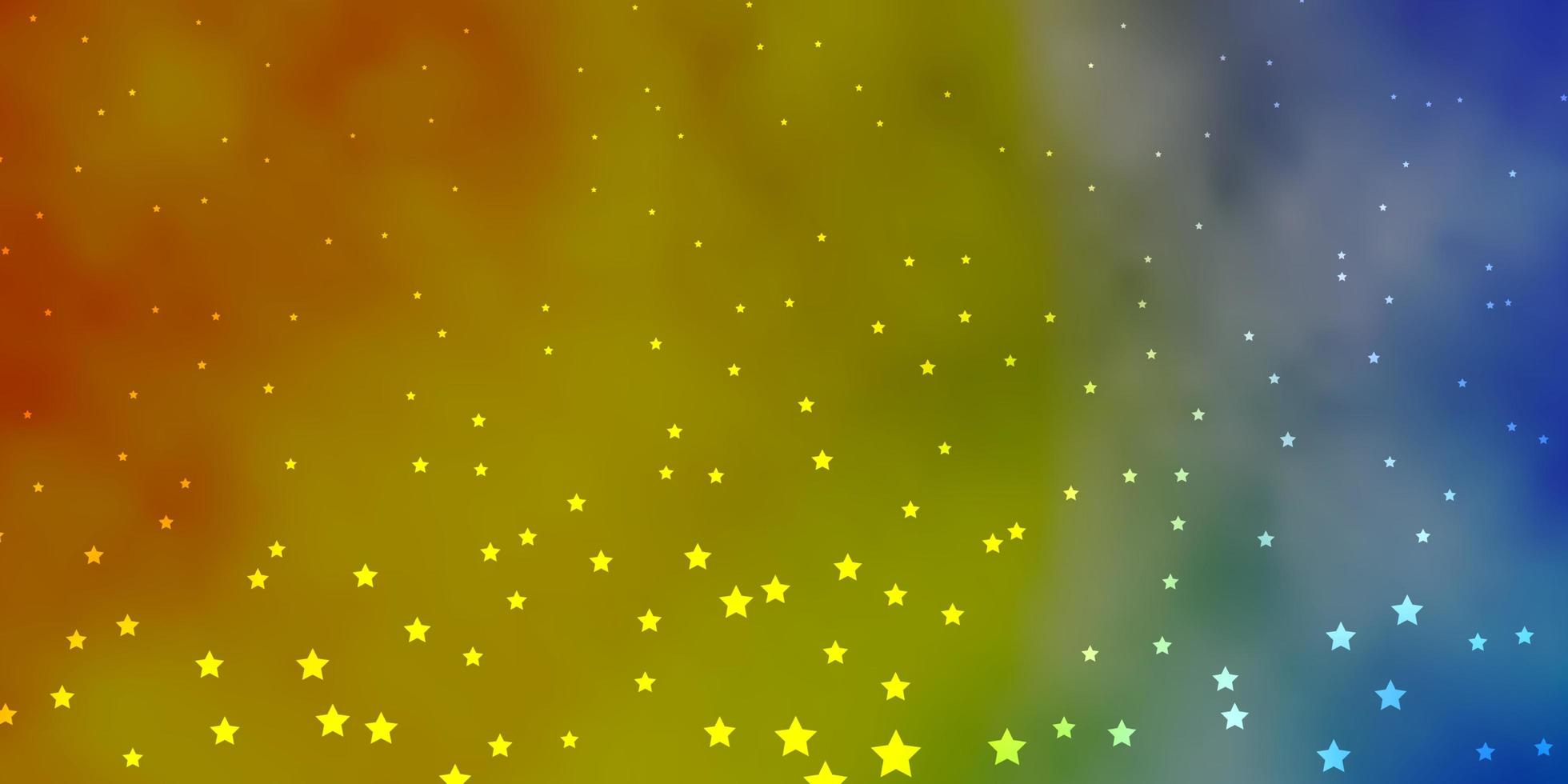 Dark Blue Yellow vector background with colorful stars Decorative illustration with stars on abstract template Theme for cell phones