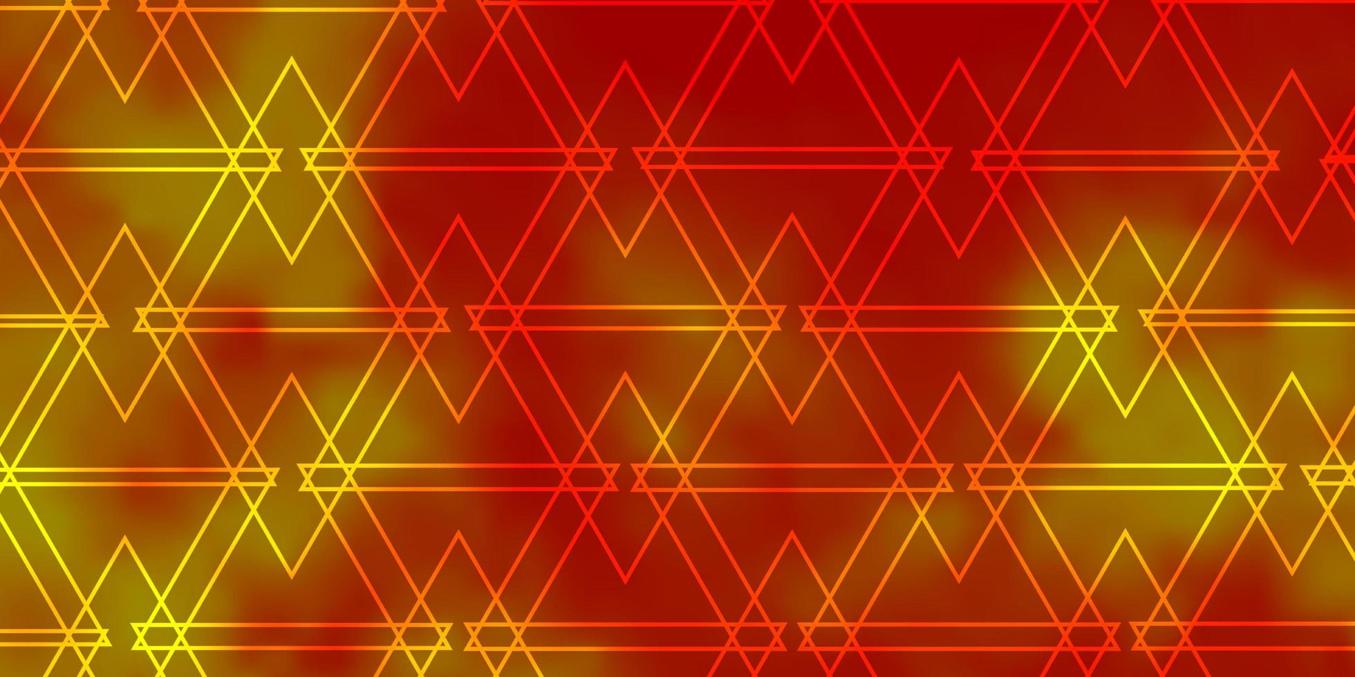 Fondo de vector naranja claro con diseño decorativo de triángulos en estilo abstracto con plantilla de triángulos para fondos de pantalla