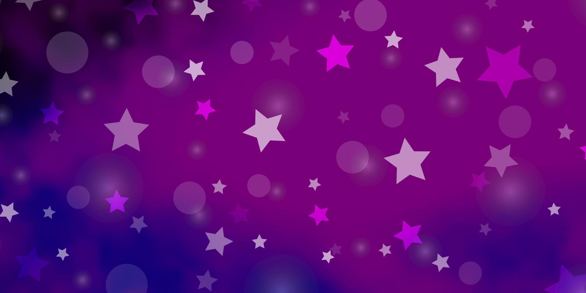 Fondo de vector azul rosa claro con círculos estrellas ilustración colorida con puntos degradados diseño de estrellas para fabricantes de telas de papel tapiz