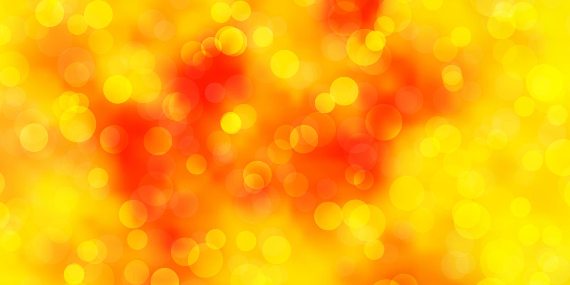 Fondo de vector amarillo rosa claro con ilustración de círculos con un conjunto de patrón de esferas abstractas de colores brillantes para páginas de destino de sitios web