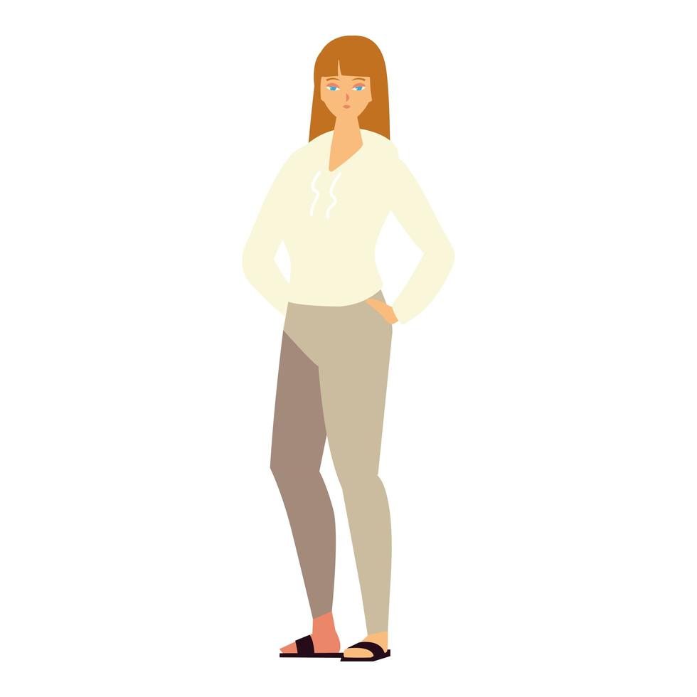 woman character female full length on white background vector